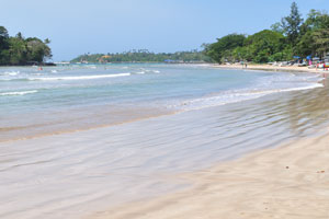 Waves of Weligama Beach are ideal for surfers