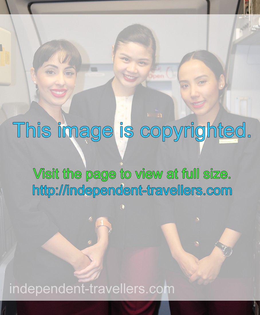 Three gorgeous flight attendants