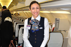 Lovely stewardess of the flight TK413