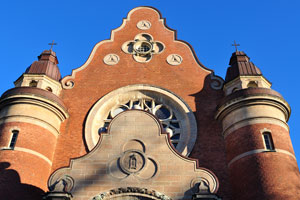This is the top part of the facade of St. John's Church