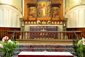 This is the altar of St. John's Church with the picture, which was painted in 1909
