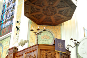 The pulpit of St. John's Church was built by Carl Andersson