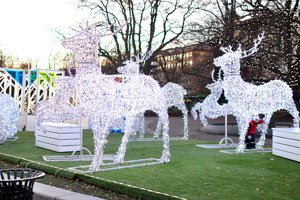 These fabulous Christmas animals are located on Gustav Adolfs Torg square