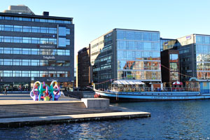 The Spectral Self Container sculpture is situated at Suellshamnen harbor