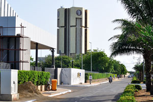 La Banque Centrale des Etats de l'Afrique de l'Ouest (BCEAO) is located near the Radisson Blu Hotel