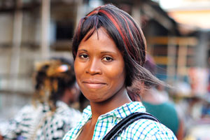 A beautiful Togolese girl is smiling