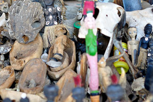 Voodoo products are for sale at the Akodessewa Fetish Market