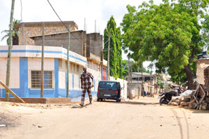 This street was photographed from the entrance to the Akodessewa Fetish Market