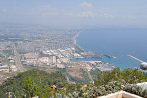Antalya as seen from the upper station of the aerial lift
