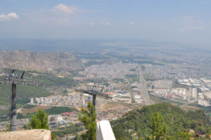 Antalya as seen from the upper station of Tünektepe aerial lift