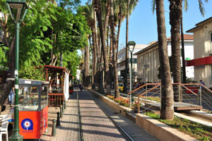 The tramway track is on Atatürk boulevard