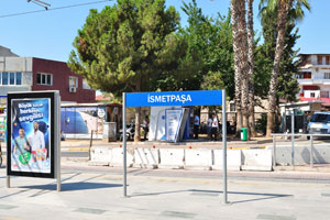 Ismetpasa light rail station name board