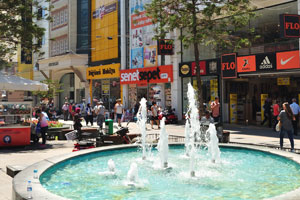 The round fountain is on Şarampol street