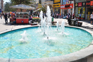 The fountain decorates Şarampol street