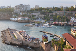 The marina of the Old city as seen from the observation platform of Kecili Park