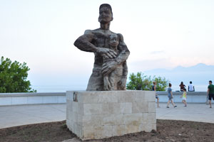 The Worker and Son monument was sculpted by Mehmet Aksoy