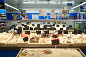 This is the fish stall of Metro Cash and Carry retail chain