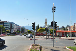 A crosswalk spans Atatürk boulevard