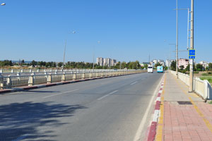 The bridge of Atatürk boulevard spans the Boğa Çayi river