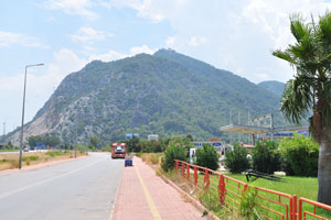 Akdeniz boulevard ends and gradually turns into state road D.400 at the foot of Tünek Tepe hill
