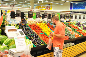 Eggplants and watermelons are available in 5M Migros hypermarket