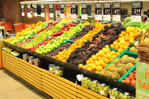 Grapes and pineapples are available in 5M Migros hypermarket