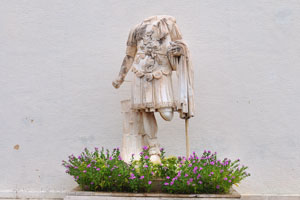 A statue at the entrance to the Antalya Archaeological Museum