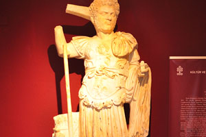 The marble statue of Emperor Caracalla from the Roman Period was found in Perge
