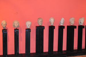 A series of small busts