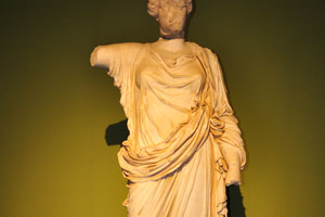 The marble statue of a Woman (Hera) from the Roman Period was found in Perge