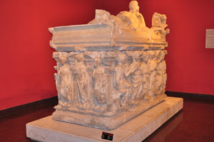 The Sarcophagus of Domitias Julianus and his wife Domita Philiska from the 2nd century AD was found in Perge