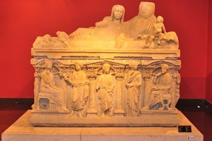 The Sarcophagus of Aurelia Botiane and Demetria from the 2nd century AD was found in Perge