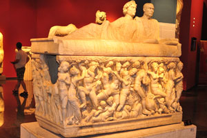 The Dionysus Sarcophagus of the Attic Type from the 3rd century AD was found in Perge