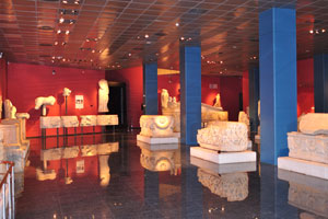 The Sarcophagus Hall includes sarcophagi from the Roman period from Pamphilia and Sidemara