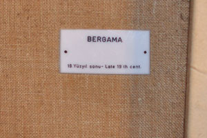 The information plate reads “Bergama, Late 19th century”