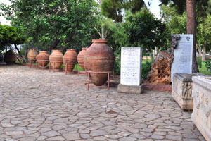 An open area with huge clay vessels