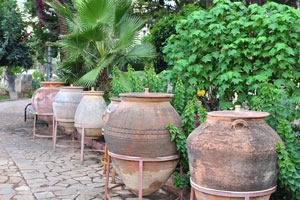Large clay vessels with lids