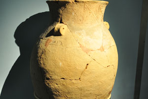 The huge yellow earthenware water pot