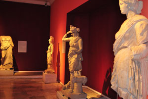 The statue of Tykhe (Fortuna) is on the right
