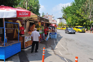 There are also souvenir shops and various other shops selling ice cream and such