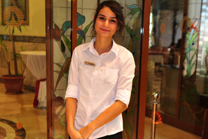 This charming Turkish girl works in the Sultan restaurant