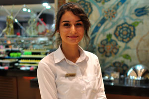 This lovely Turkish girl works in the Sultan restaurant