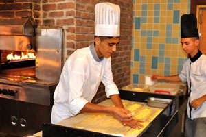 This is how the cheese cakes are preparing in the Sultan restaurant