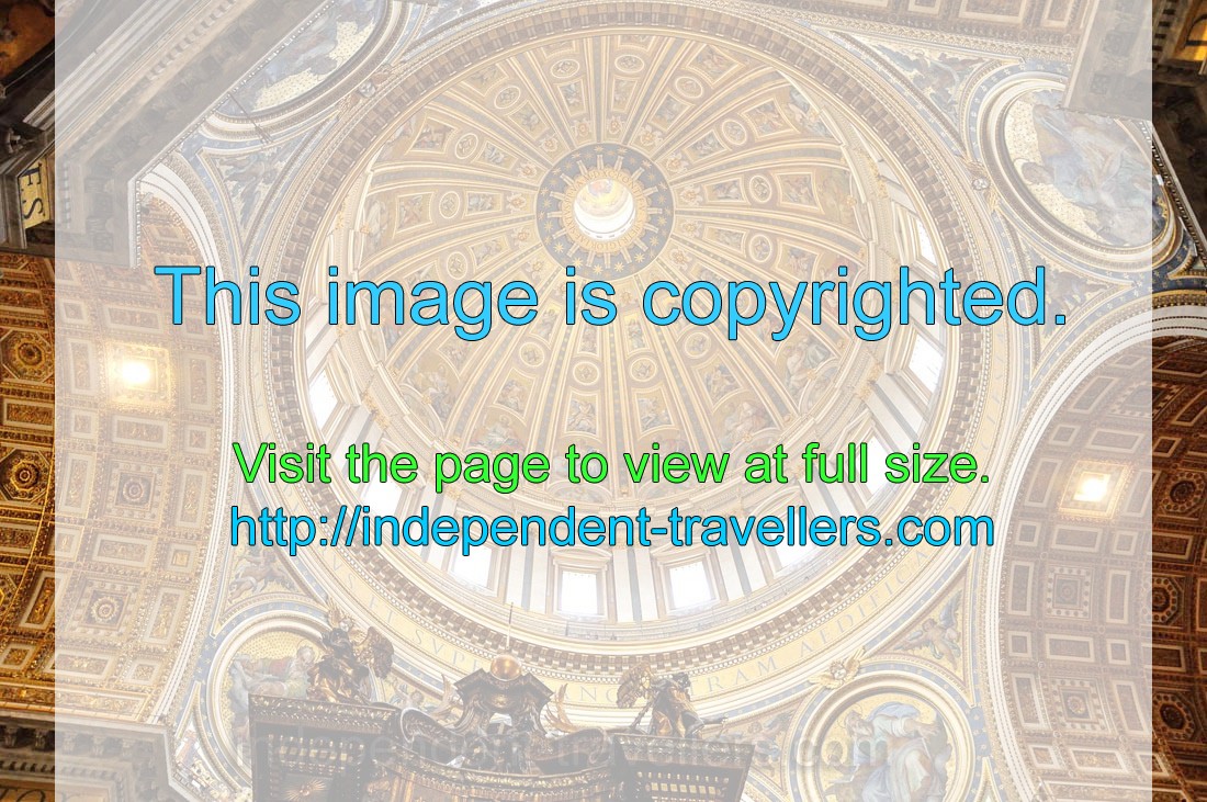 The inner part of the dome of St. Peter's Basilica