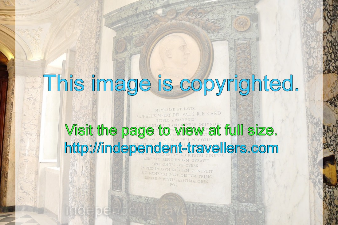 One of the numerous portraits with a latin inscription is in St. Peter's Basilica