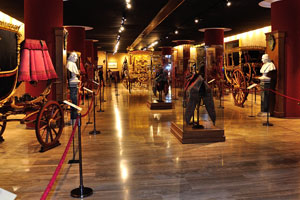 The interior of the carriage museum