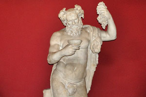 Hall of the Muses: Silenus with a cup of wine