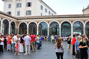 The exit from the Vatican Museums to the Pinacoteca courtyard