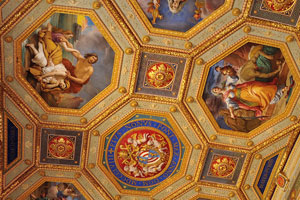 The ceiling is in the Room of the Immaculate Conception