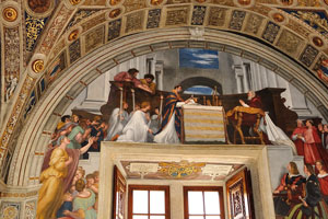 Raphael Rooms: The Mass at Bolsena is in the Room of Heliodorus “Stanza di Eliodoro”